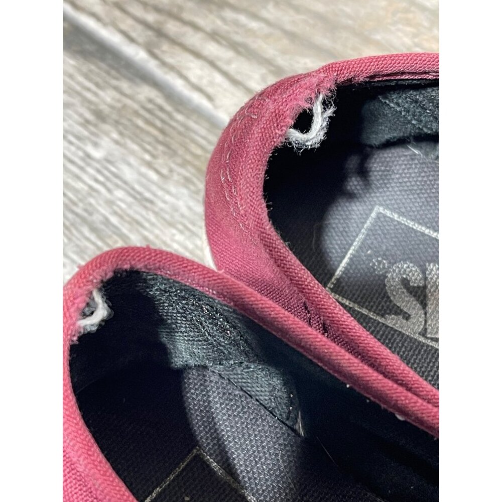 Vans Authentic Low Top Lace Up Red Skater Shoes Women's Size 5.5 - Picture 9 of 11